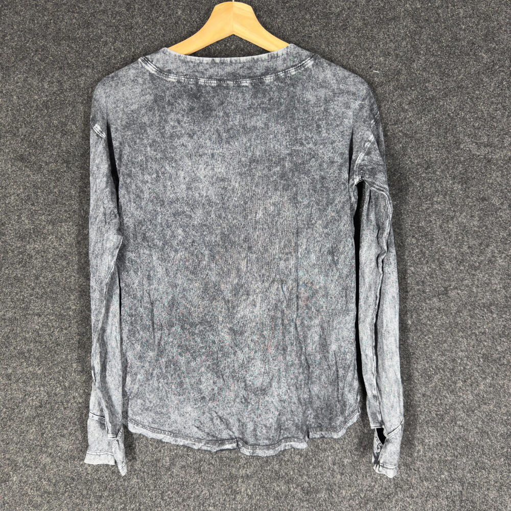 LOGO by Lori Goldstein T-Shirt Women 2XS Gray Tie Dye Long Sleeve Crew Neck - Picture 2 of 7